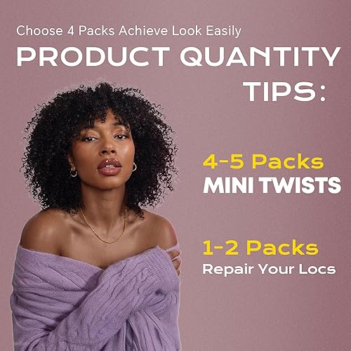 Miniatura 5 de BLL Afro Kinkys - Cabello humano a granel, 100% cabello humano para mini torsión, trenzas, extensiones de rastas, cabello rizado afro, color negro a