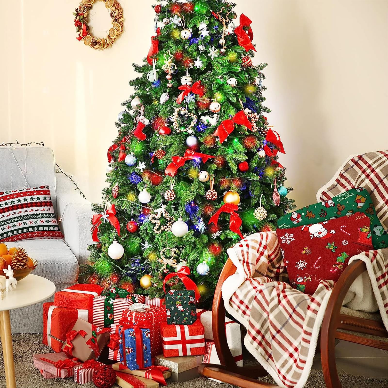 Aufodara Weihnachts-Stoffe 5 Stück – Je 50x80 Cm, Baumwolle, Für Nähen, Basteln, Deko, Geschenke