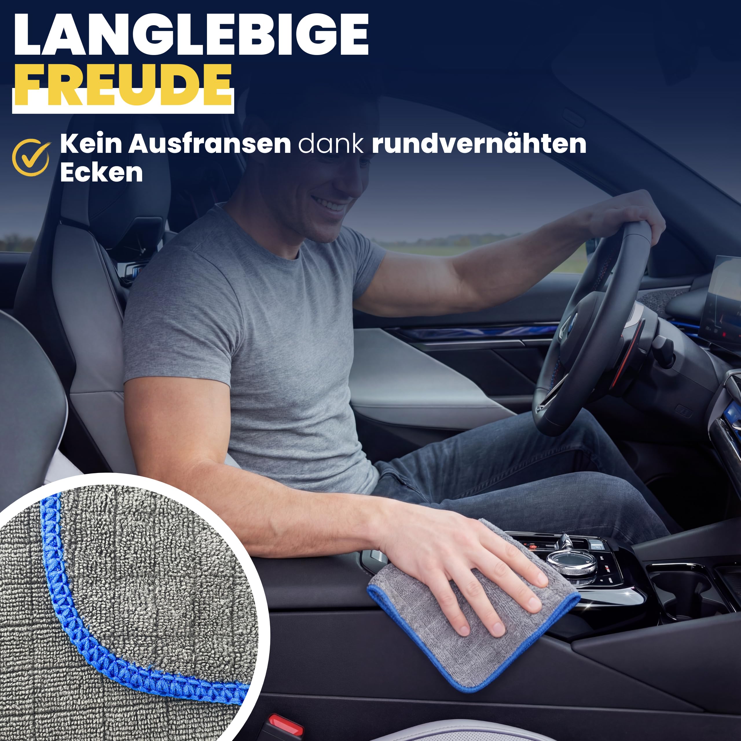 24X Lackschonende Mikrofasertücher 380 GSM, super Saugstark, Poliertücher, fusselfreie Microfasertücher für die Autopflege, Microfasertuch Auto und Motorrad, 40cm x 40cm