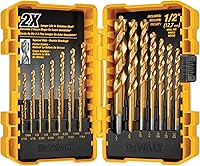 Vista 4 de DEWALT Juego de brocas recubiertas de nitruro de titanio, punta piloto, 21 piezas (DW1361)