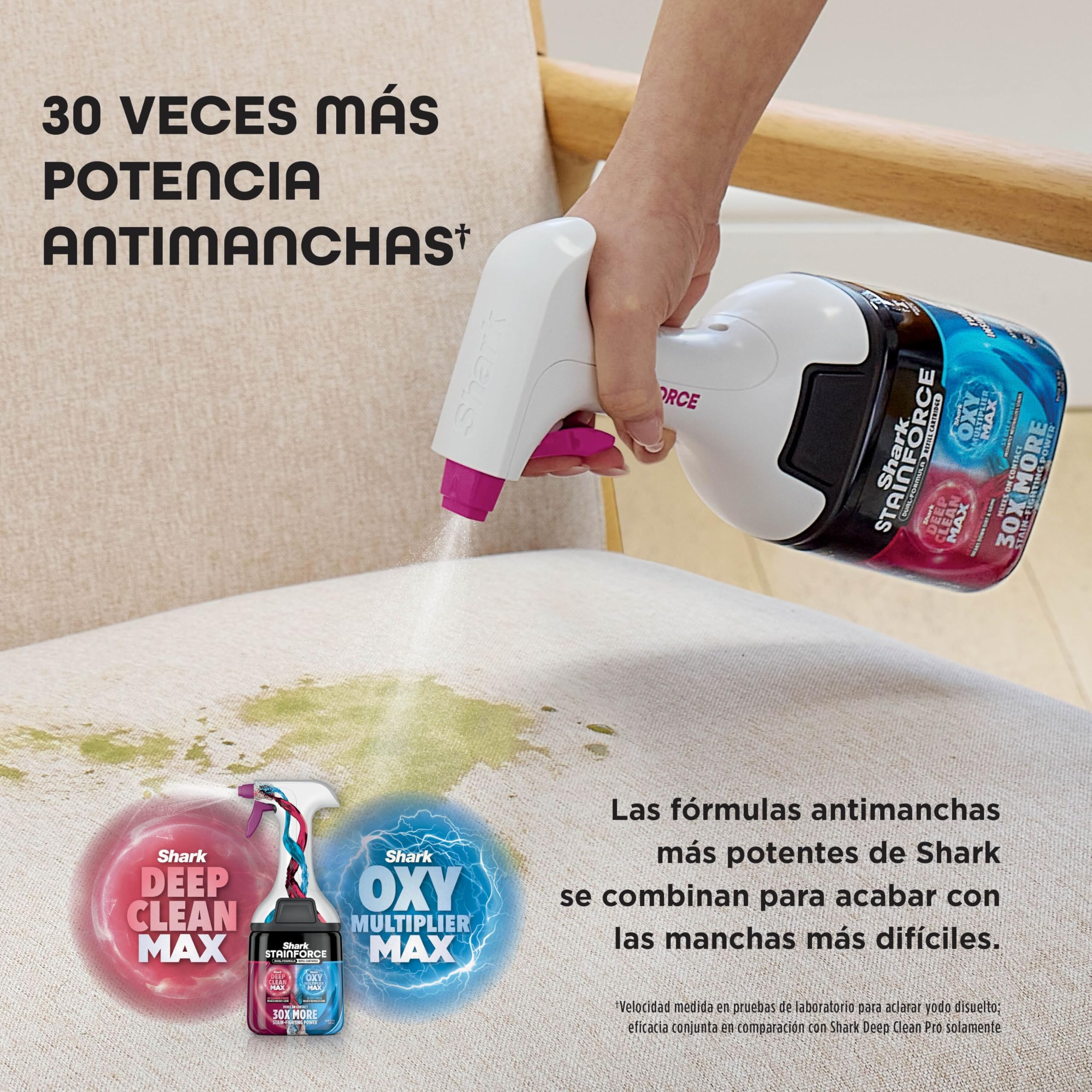 Shark StainForce Limpiador Portátil para Manchas y Olores - Limpieza de Alfombras, Tapicerías, Escaleras y Coches - Incluye Accesorios y 2 Soluciones de Limpieza - Cobre, HX100EUCP