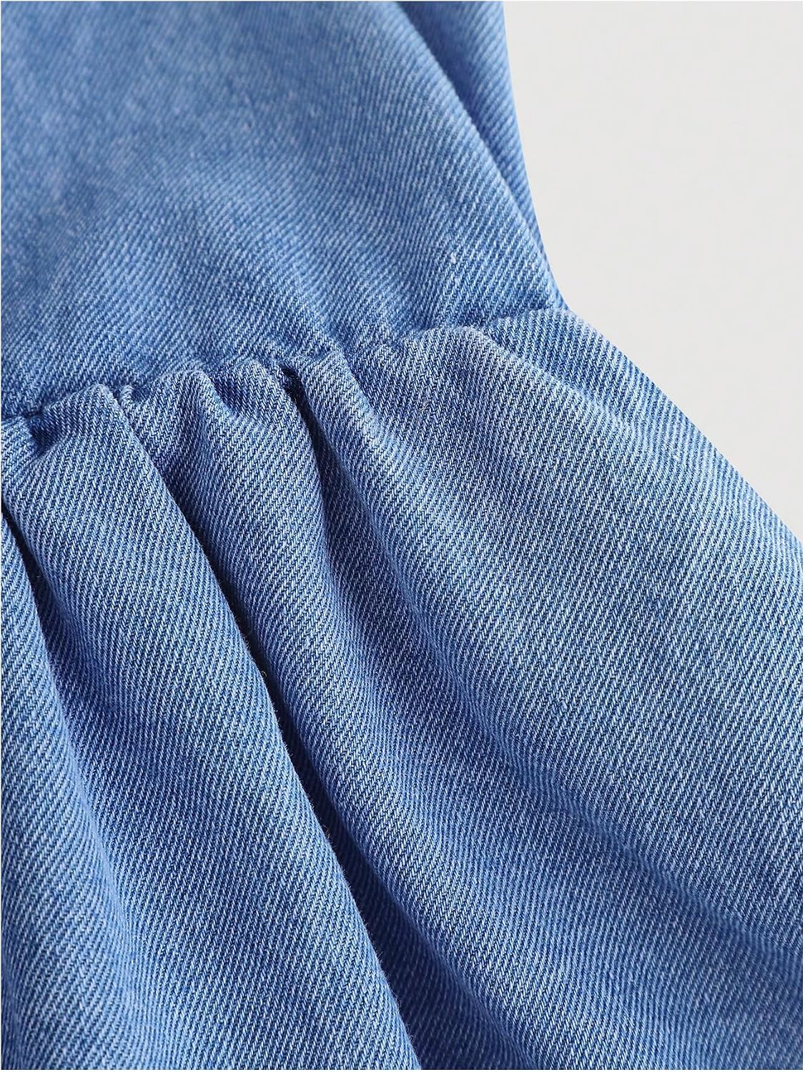 WDIRARA Toddler Girl's Bow Sleeveless Denim Bubble Dress Party Balloon Midi Dress