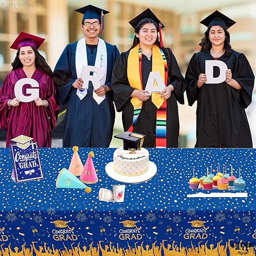 Miniatura 4 de KatchOn, Manteles de graduación para fiesta de graduación  Paquete de 3 con pancarta We Are So Proud of You  Brillantina, 10 pies, No DIY  Cartel de