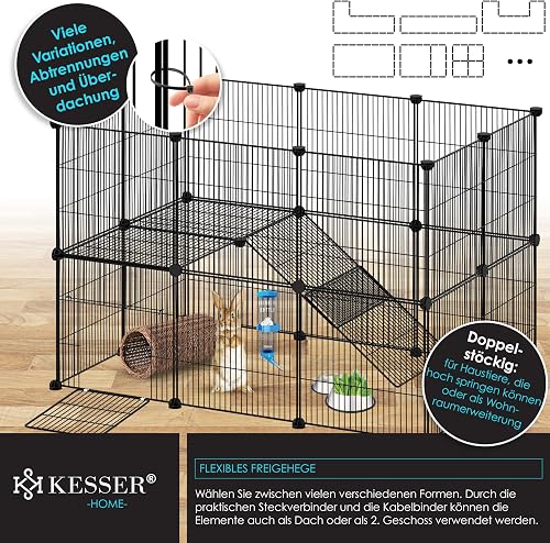 KESSER® Parc Enclos Double grillagé en métal grillagé XXL avec Porte Enclos pour Petits Animaux et cochons d'Inde Libre, Cage pour Petits Animaux et Lapins - 6