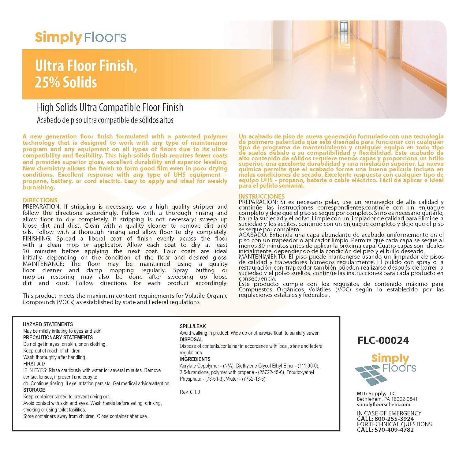 Exclusive Special Simply Floors FLC-00024 Super Premium Ultra Floor Finish - [Pack of 2 - 2.5 gallon bottles] Super Premium High Solids, High Gloss, Floor Finish, Wax and Polish Coating and Protecting Solution