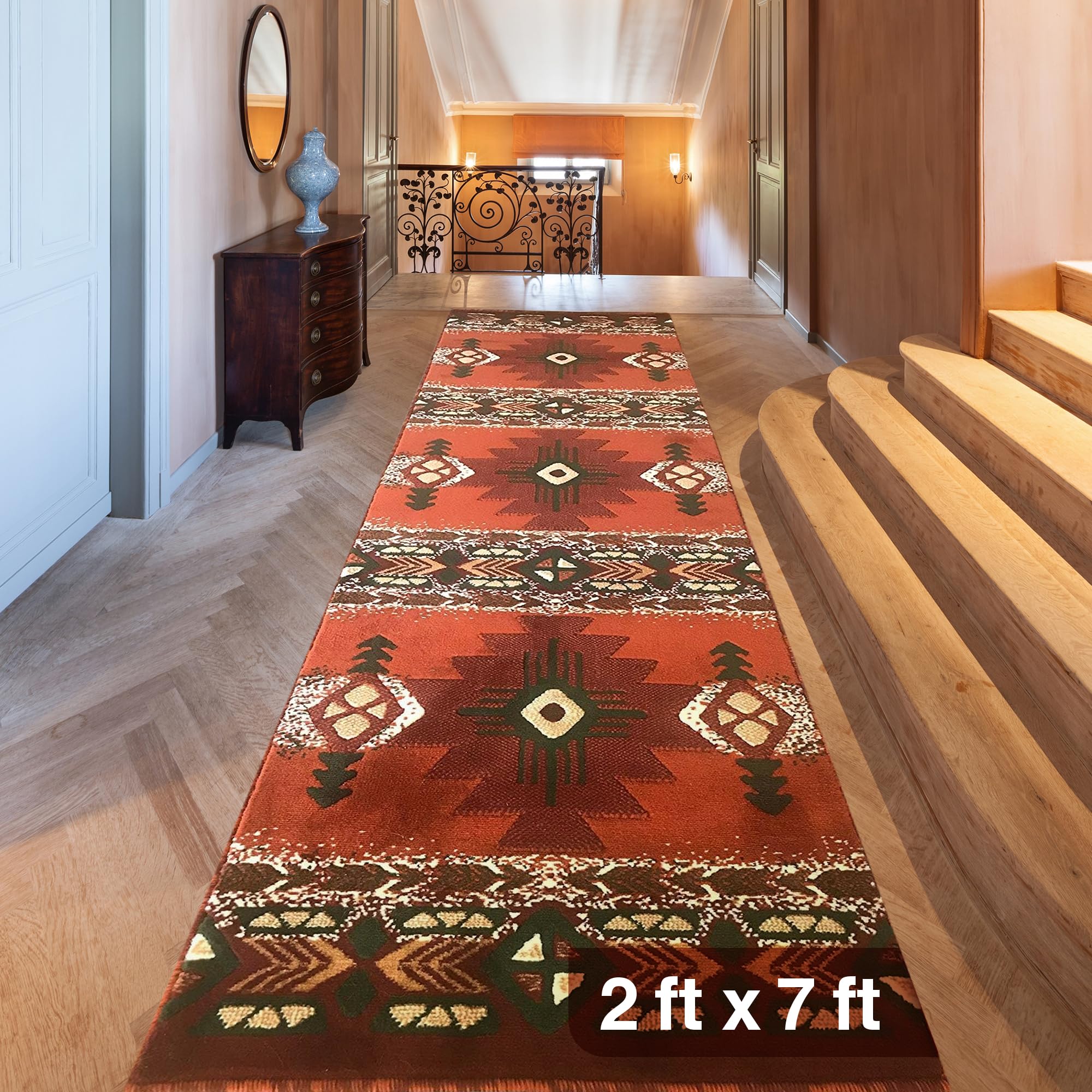 YHSF South West Native American Area Rug C318 - Easy Clean, Thick, Soft, Durable Native Tribal American Indian Inspired Rug for Bedroom/Living Room