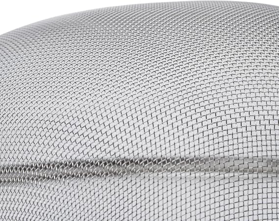 Winco Strainer with Single Fine Mesh, 8-Inch Diameter, Medium, Stainless Steel, Tan,Silver