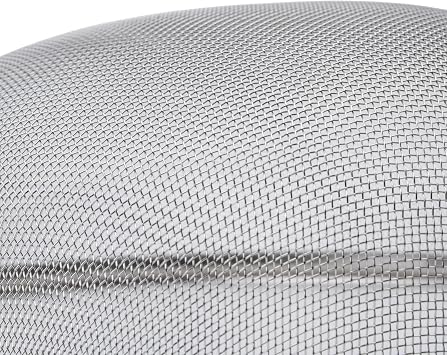 Winco Strainer with Single Fine Mesh, 8-Inch Diameter, Medium, Stainless Steel, Tan,Silver