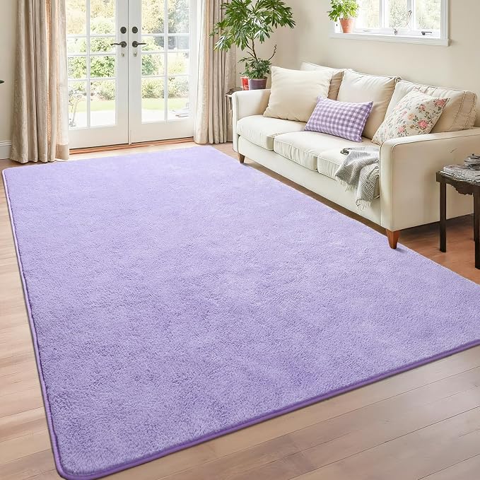 Amazon.com: Chicrug Purple 4x6 Minimalist Washable Area Rugs for ...