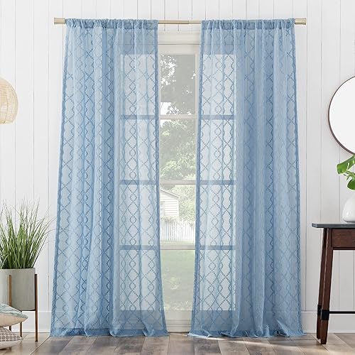 Miniatura 7 de No. 918 Tina - Panel de cortina semitransparente con bolsillo para barra, 50 x 63 pulgadas, color blanco