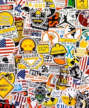AnTools 150 PCS Funny Hard Hat Stickers for Adults, Blue Collar Stickers for Men, Cool & Funny, for Helmets, Construction, Welding