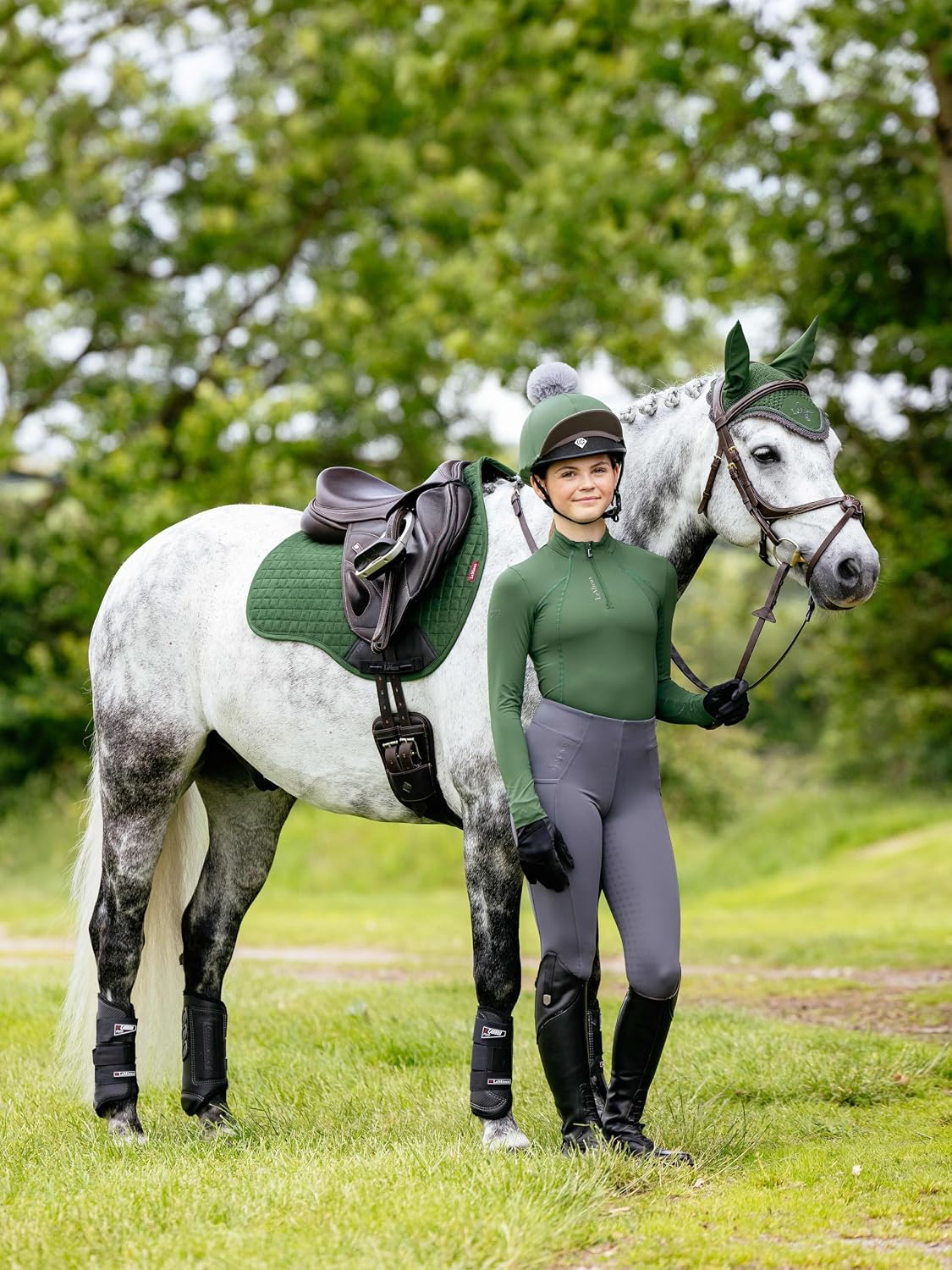 LeMieux Suede GP Square - General Purpose Equestrian Saddle Pad - High Wither - Girth Protection