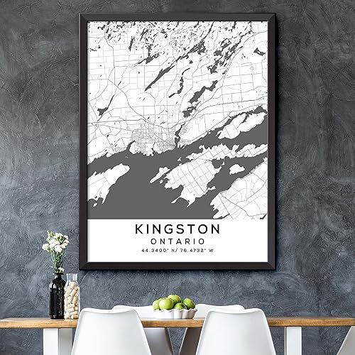 Miniatura 5 de Mapa de Kingston, Ontario, Light 2 (16x20)
