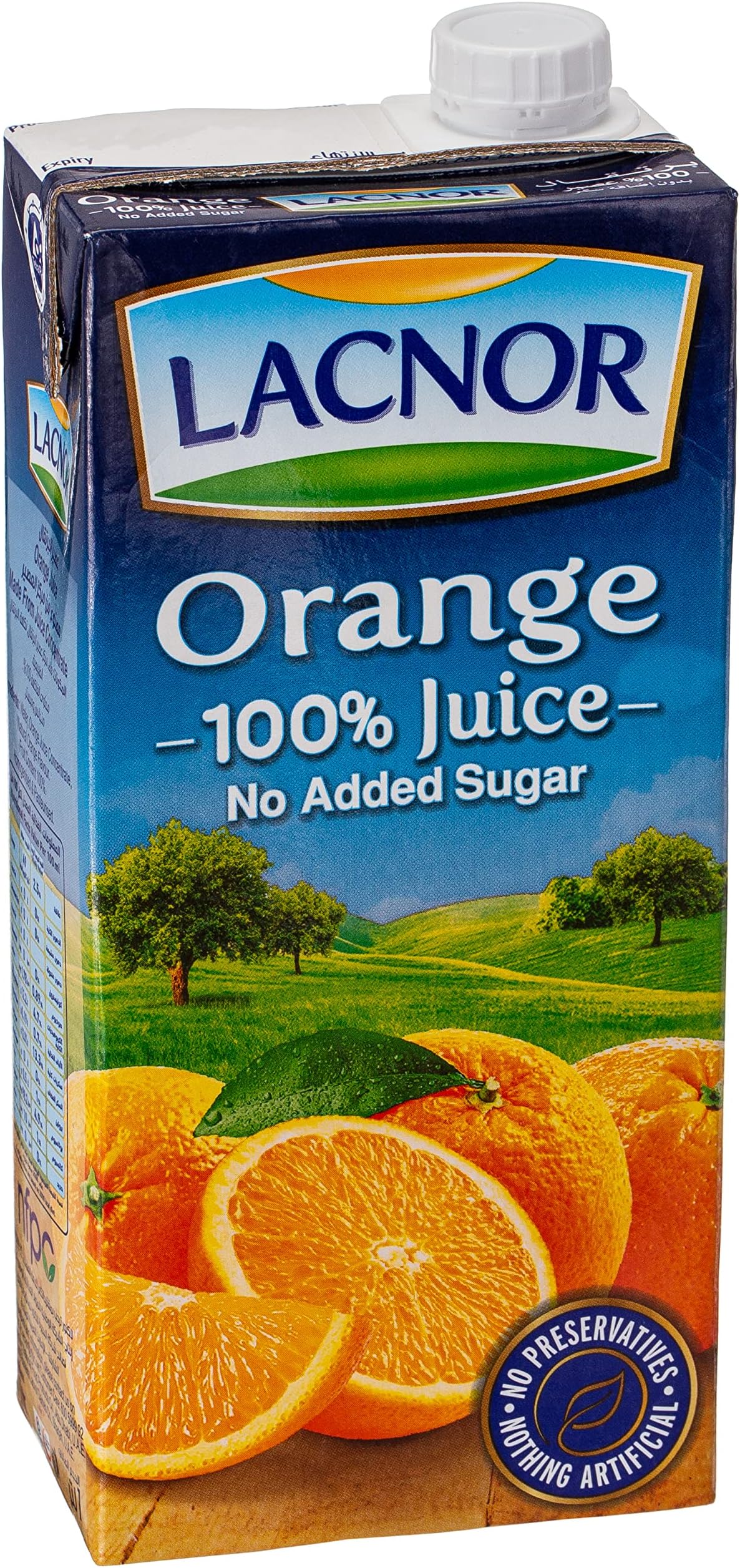 Lacnor Essentials Orange 100% Juice, No Added Sugar, 1L Pack Of 12