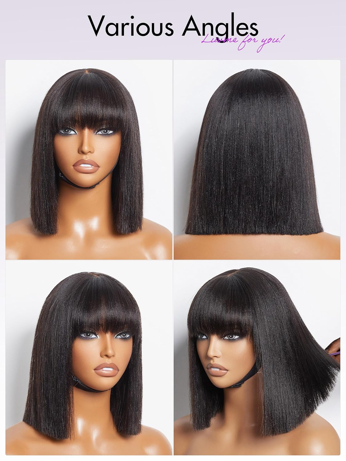 LUVME HAIR 10 Inch Light Yaki Straight Bob Wig with Spain Ubuy