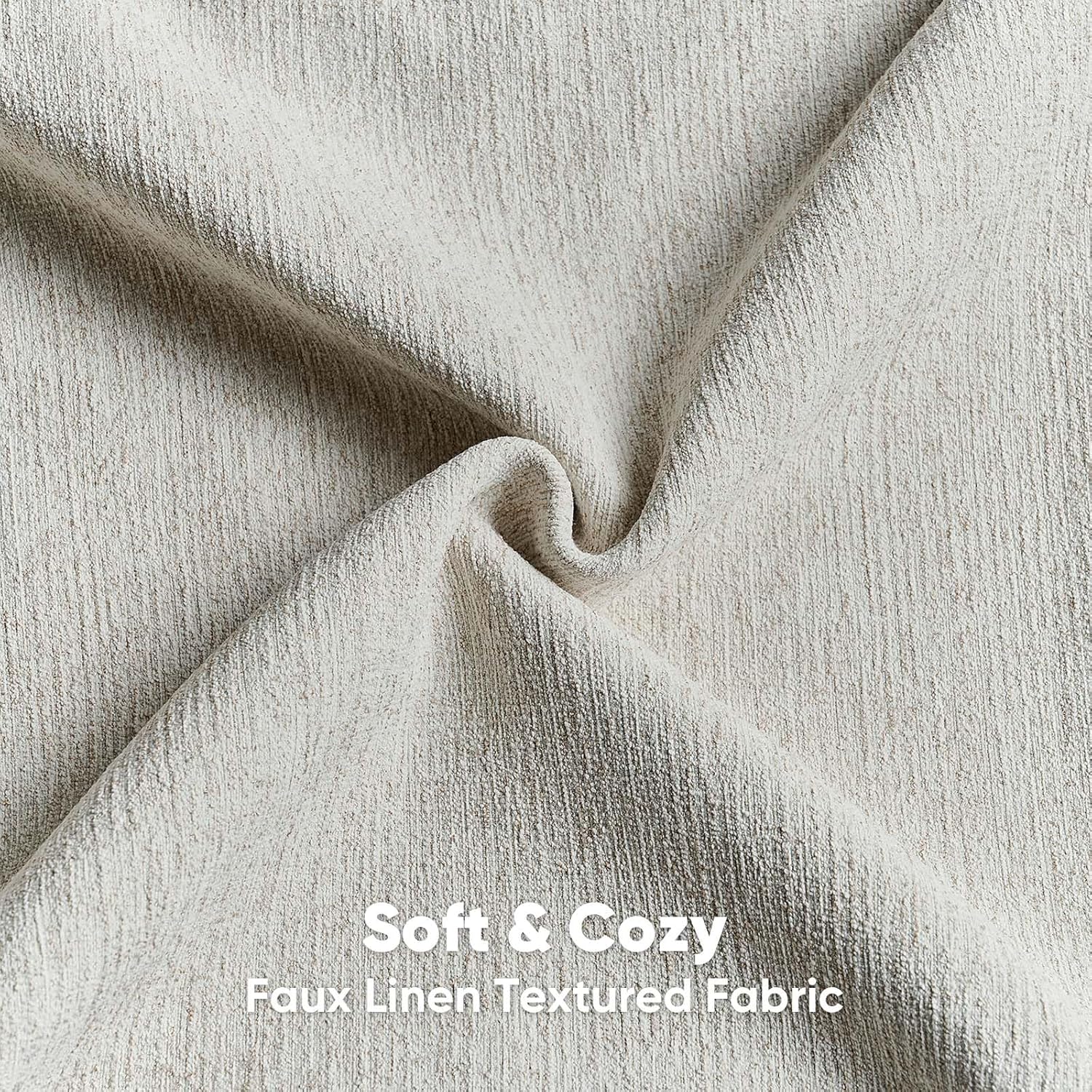 FUTEI Pack of 2 Chenille Decorative Throw Pillow Covers 22x22 Inch,Soft Cozy Faux Linen Textured Cushion Case,Farmhouse Home Decor for Couch Living Room,Natural Wood