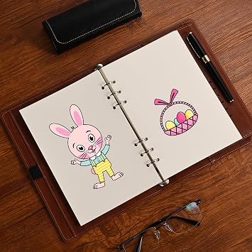 A5 Refill Paper, 6 Hole Punched, Blank Paper Refills for A5 Planner Binder Journals, 80 Sheets/160 Pages, 5.6x8.3 Inch, Beige