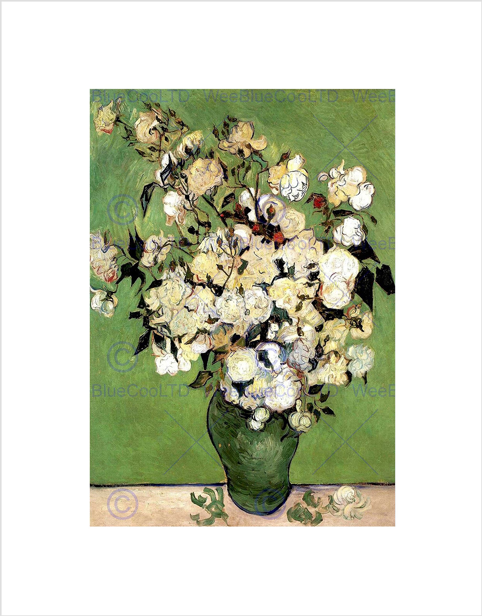 Wee Blue Coo Van Gogh A Vase Of Roses 1890 Old Master Wall Art Print
