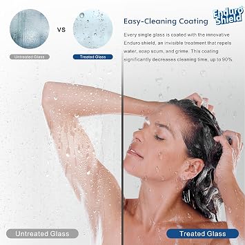 46-49 W 72 H Semi-Frameless Bypass Double Sliding Shower Door