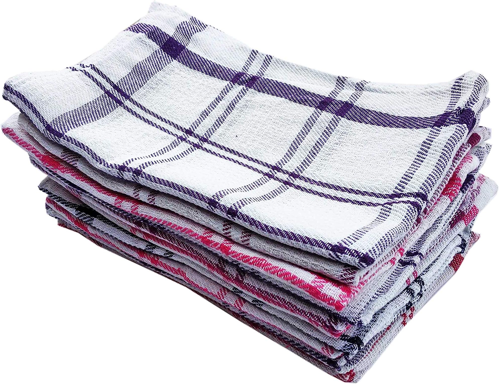 Multipurpose Highly Absorbent Cotton Cleaning Cloth for Kitchen (Big Size, Multicolor) -10 Piece
