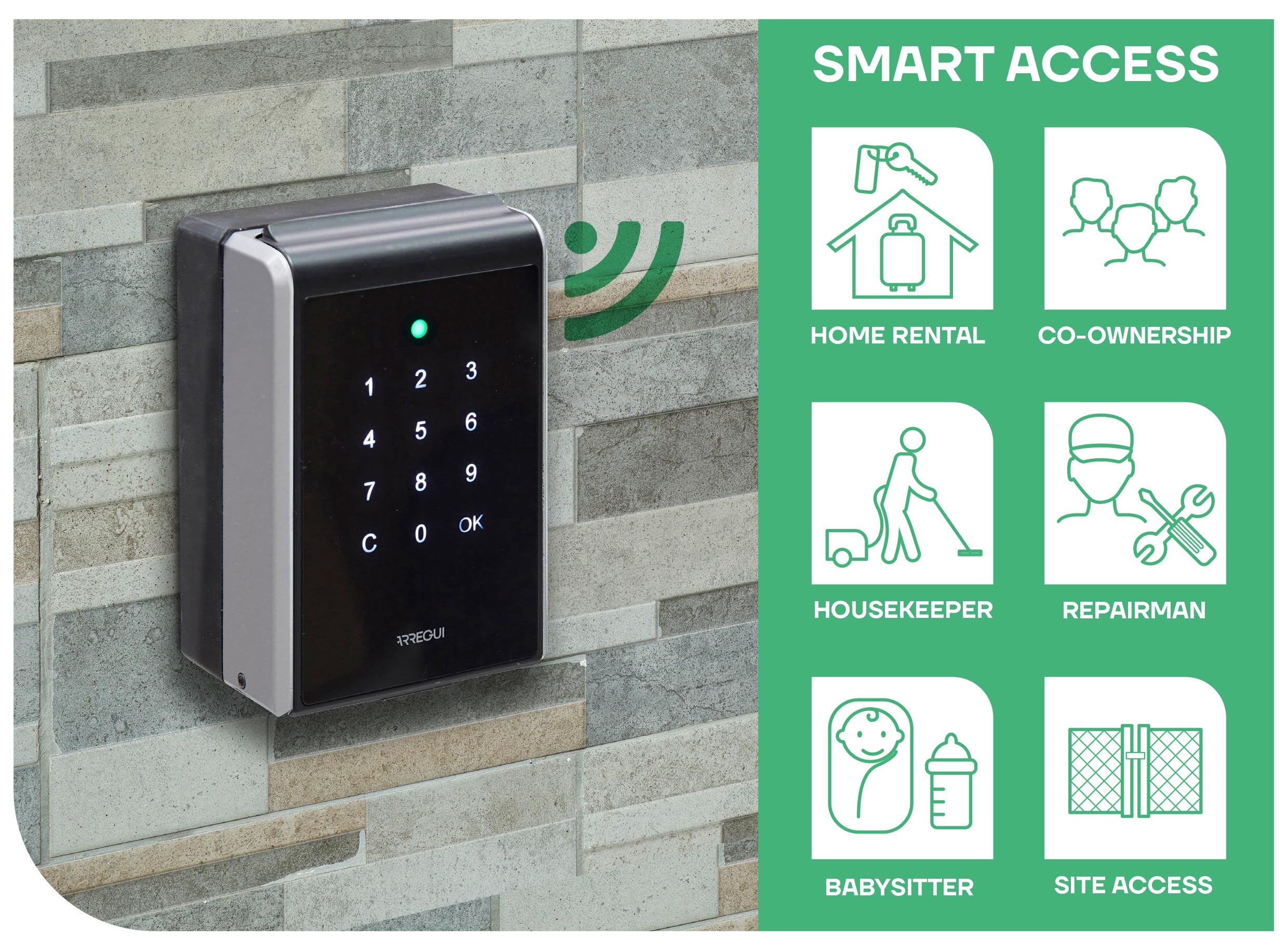 ARREGUI KEEPER-E Zewnętrzny Sejf na Klucze z Bluetooth i Aplikacją Mobilną | Inteligentny Smart Home | Montaż Ścienny | Srebrny