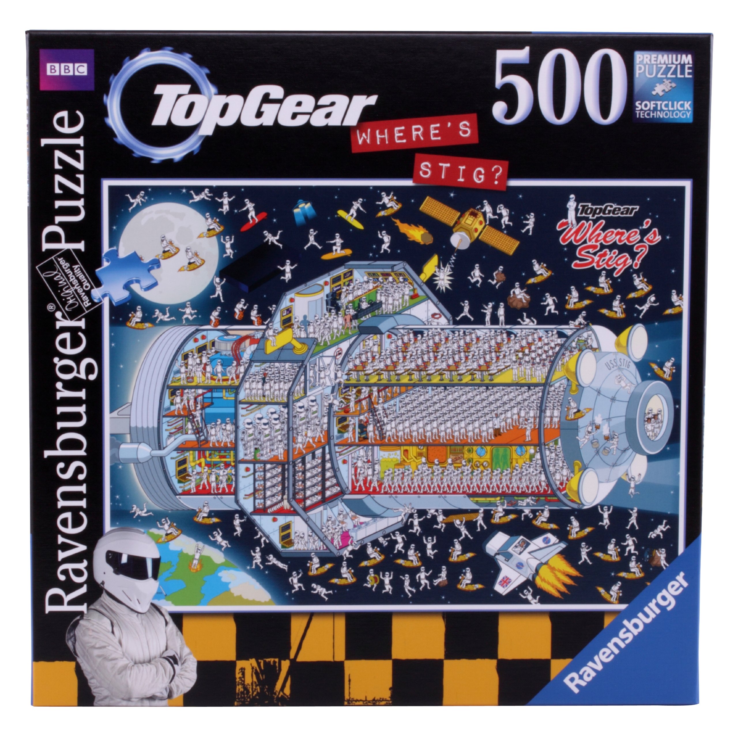 Ravensburger - Top Gear Dov'è Stig nello Spazio, Puzzle da 500 Pezzi