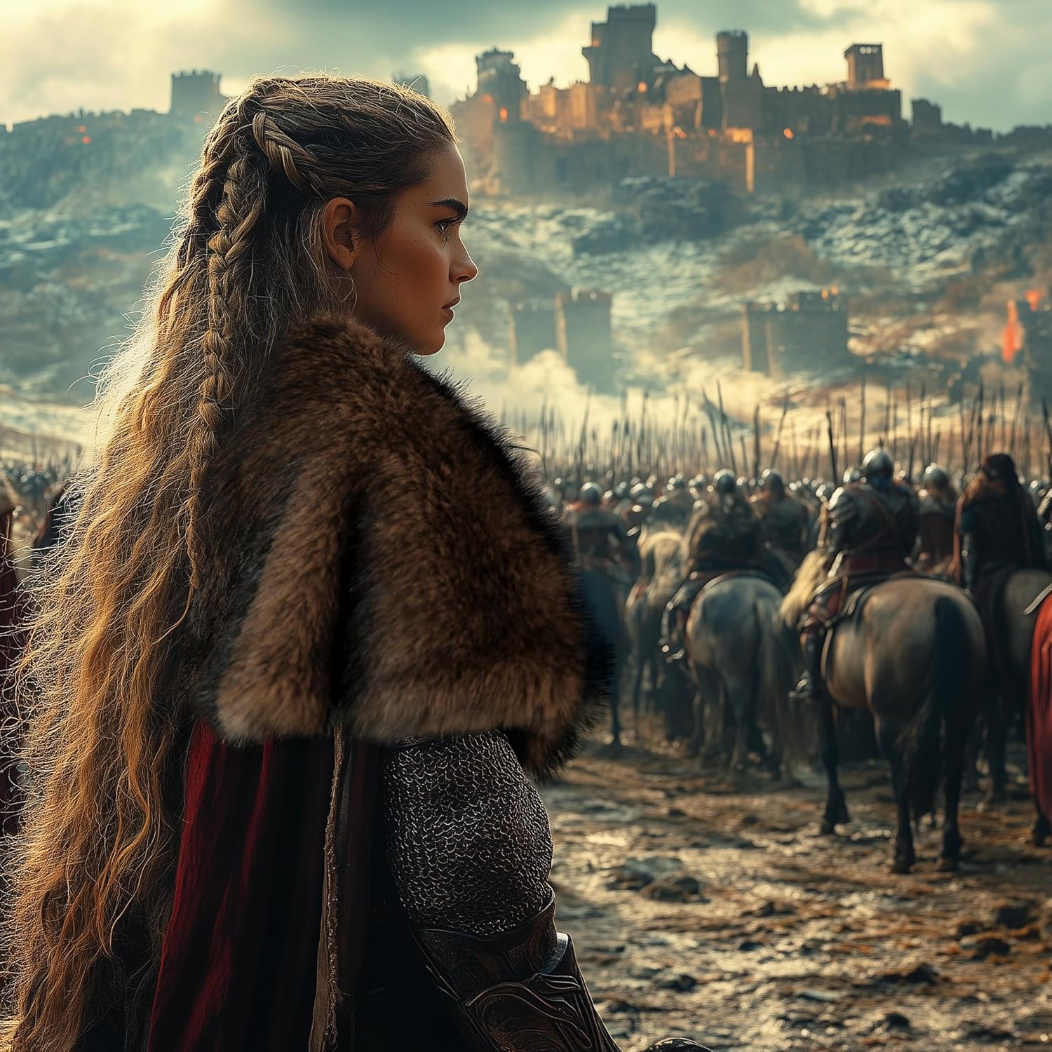 MCJC Medieval Cloak,Viking Costume Faux Fur Shawl For Women, Halloween Performance Accessory - Image 4