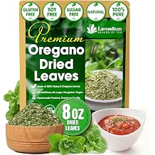 Lavendium, Premium 8oz Dried Oregano Leaves, 100% Natural & Pure Oregano Herb, No Additives or Preservatives, Non-GMO, Plant-Based & Vegan, Perfect for Pizza, Pasta, Marinades & Seasoning