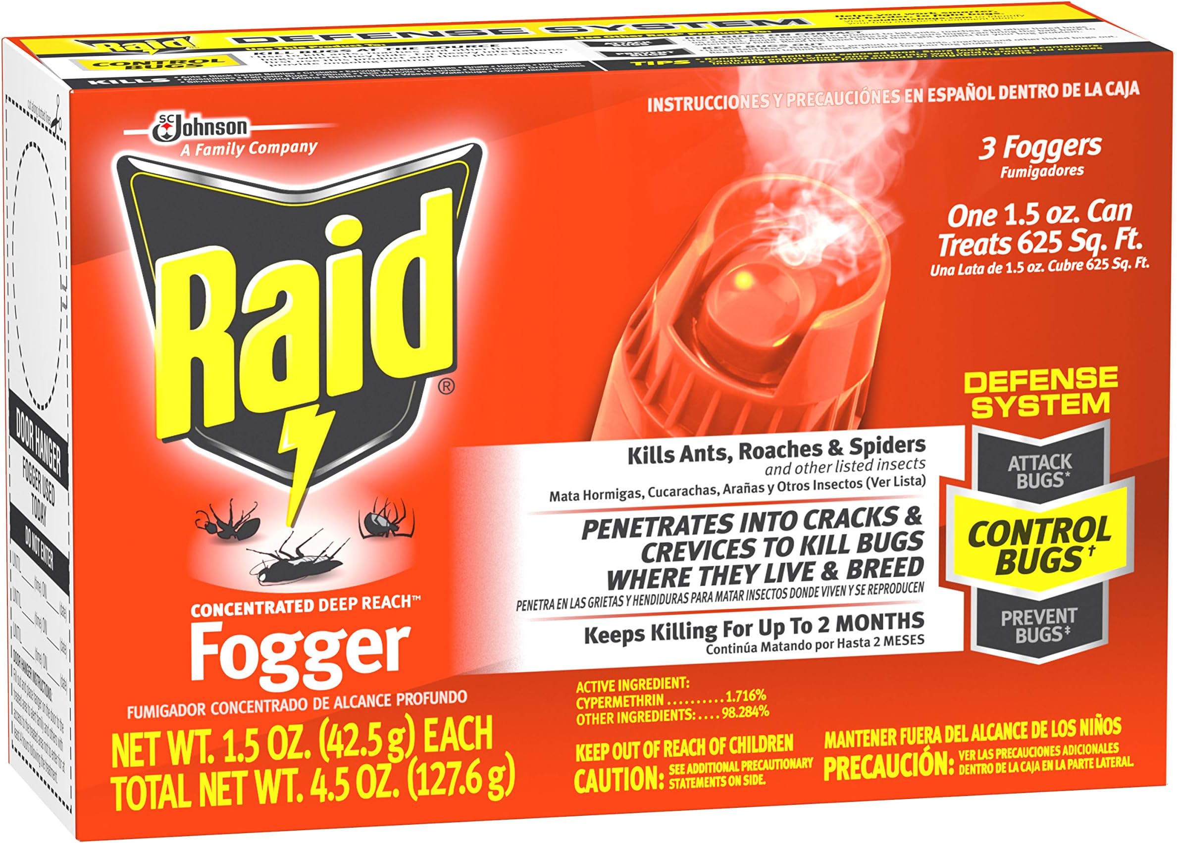 Raid Concentrated Fogger 1.5 Oz - 3 Pack