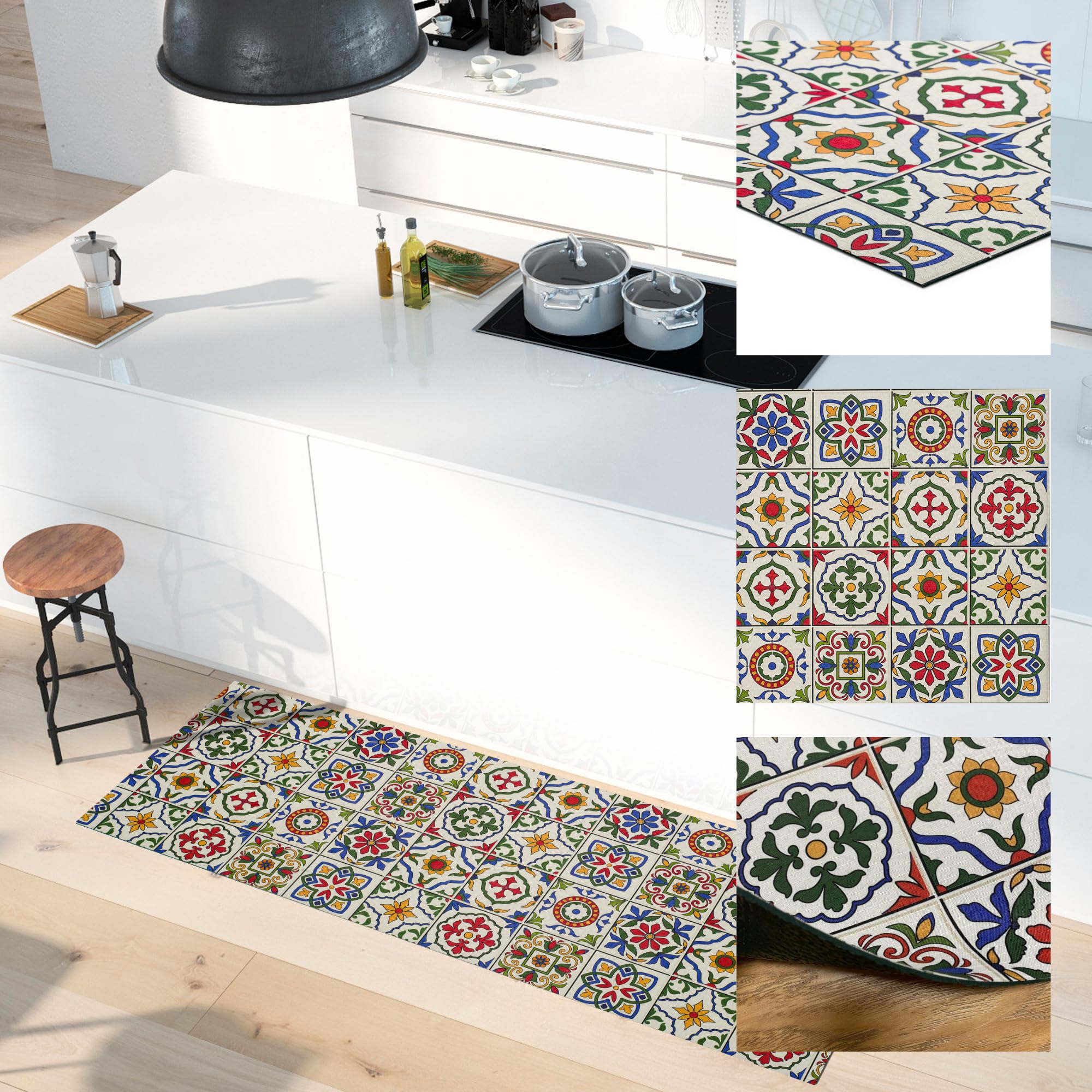 Alfombra Vinílica Pasillo AMALF | Alfombra PVC para Pasillo, Cocina o Salón Antideslizante | Varias Medidas Disponibles | Color: Terrazo/Multicolor (52 x 350 cm)