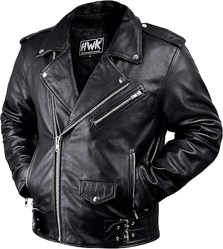 Chaqueta de motociclista de cuero, para hombre, chaqueta clásica de motociclista con protección CE