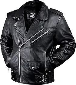 Brando Jaqueta de couro para motociclista masculina, jaqueta de couro preto genuíno com armadura CE removível para andar de motocicleta