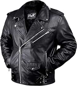 Brando Jaqueta de couro para motociclista masculina, jaqueta de couro preto genuíno com armadura CE removível para andar de motocicleta
