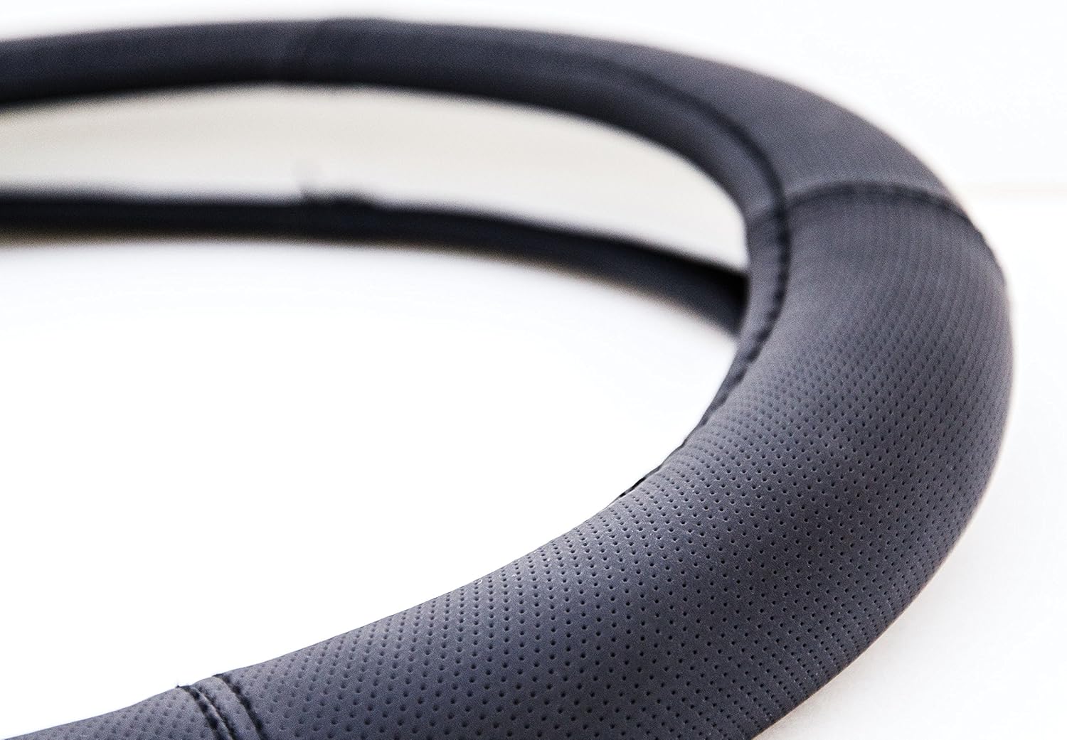 Black PVC Leather Look Steering Wheel Cover for Smaller 35Cm - 36Cm Steering Wheels