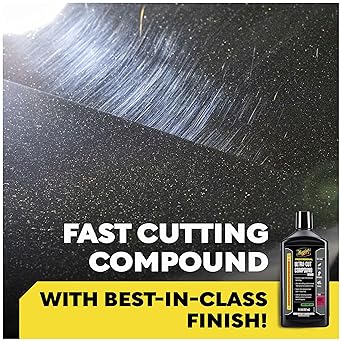 Meguiars Mirror Glaze M105 Ultra-Cut Compound, Car Rubbing Compound for Removing Scratches and Heavy Swirls While Adding Shine, Safe and Effective on All Glossy Car Paint and Clear Coats, 8 oz