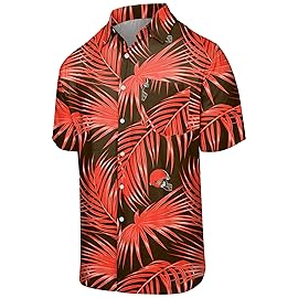 FOCO Cleveland Browns NFL Mens Hawaiian Button Up Shirt - XL