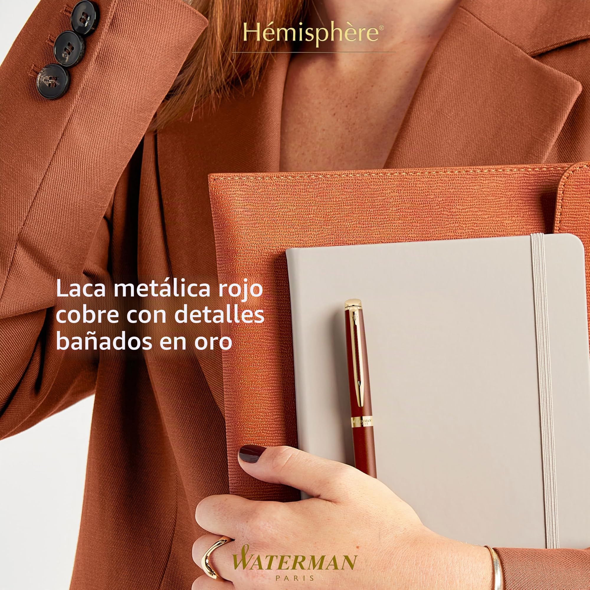 Pluma estilográfica Waterman Hémisphère | La Edición Discreta | Rojo cobre | plumín fino de acero inoxidable | estuche de regalo