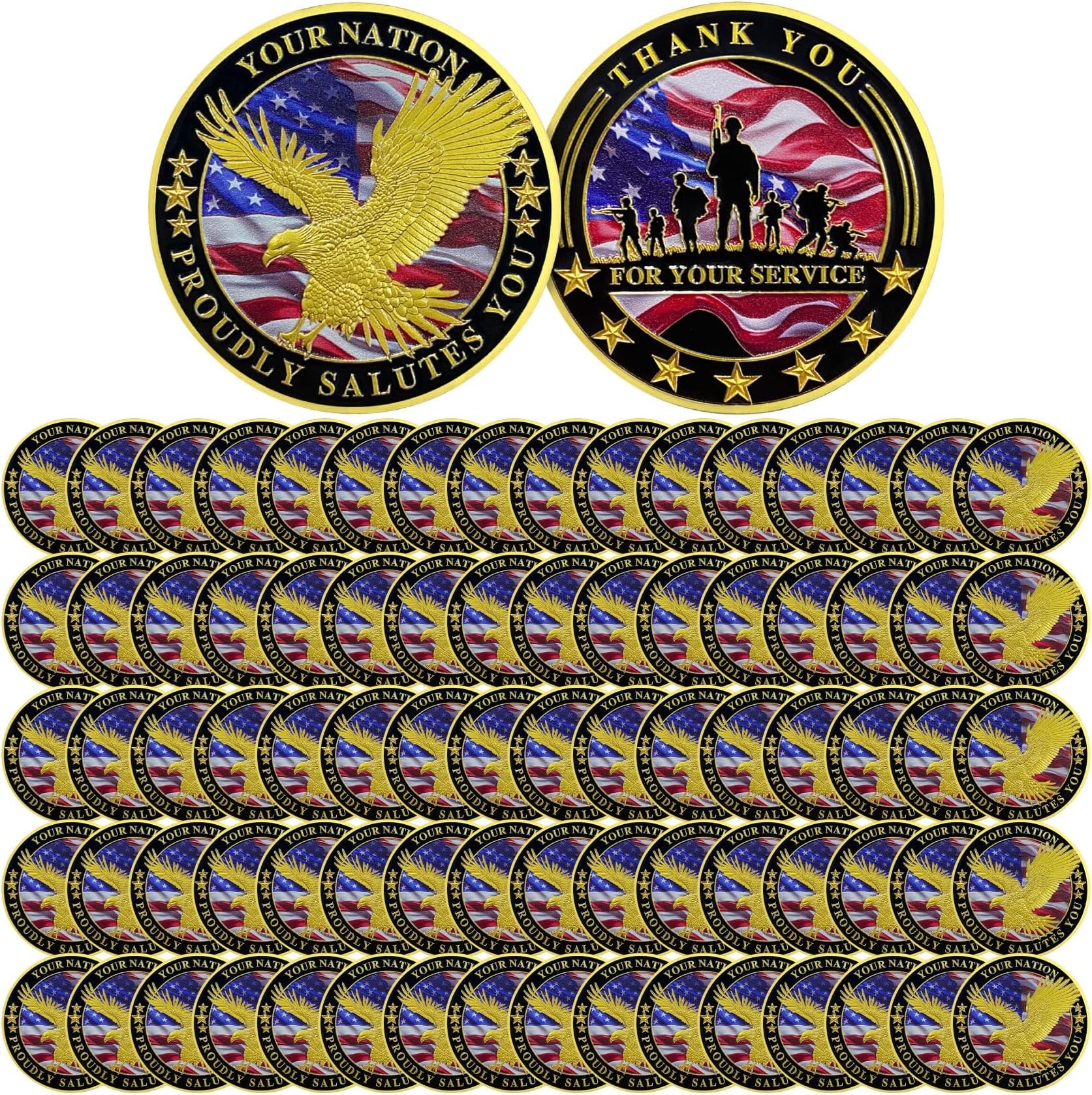 Veterans Appreciation Coins ASmileIndeep 24 Pcs Military Challenge Coins -  Thank You For Your Service Bulk Veterans Coins Military Appreciation Bulk  Set