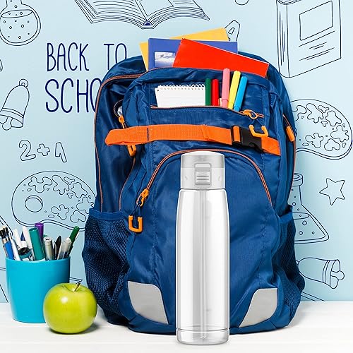 Miniatura 4 de Botella de agua personalizada con pajita de 22.3 fl oz, botellas de agua escolares para niños y niñas, botella de gimnasio, sin BPA, para ciclismo,