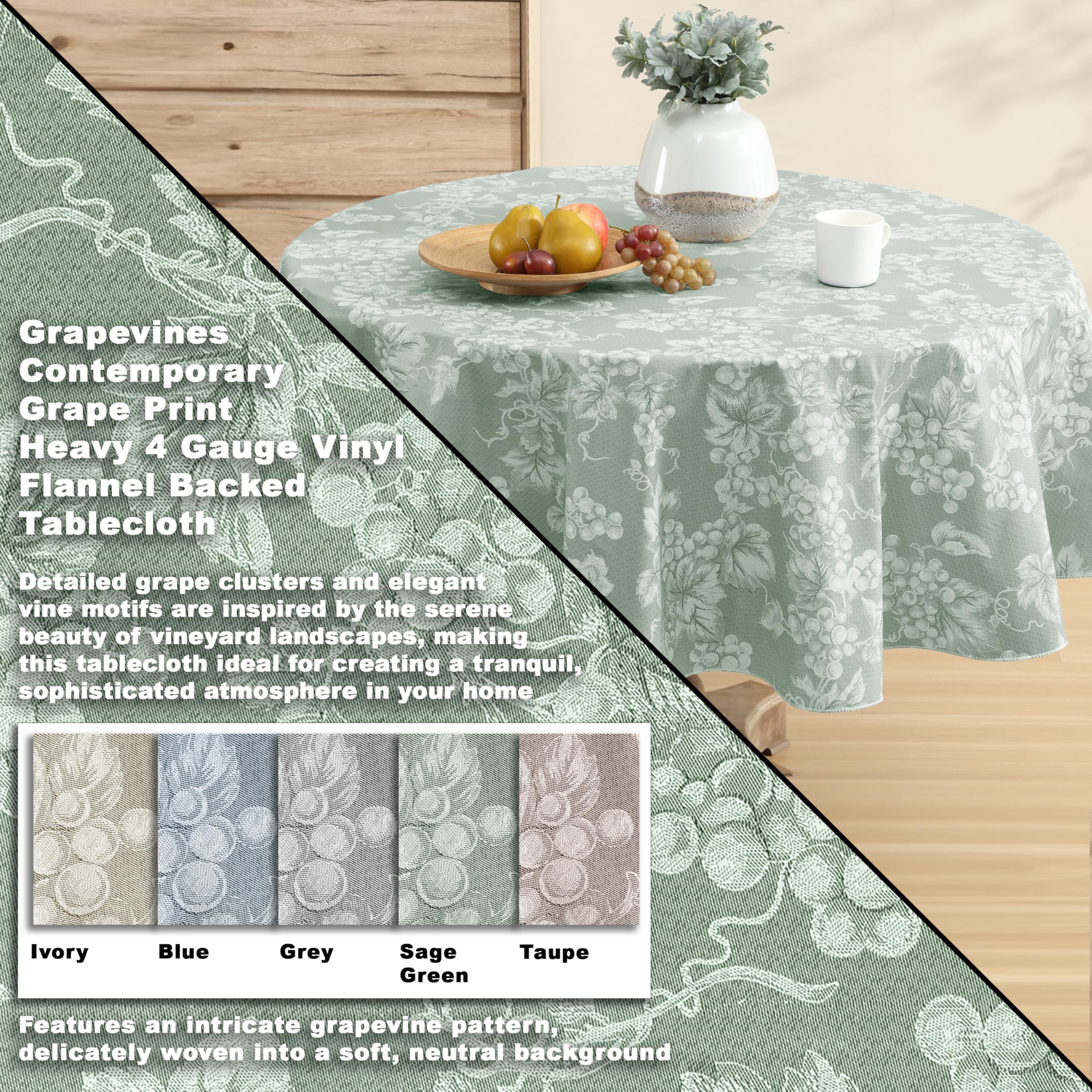 Amazon｜葡萄Contemporary Grape印刷4ゲージのHeavy Flannel Backed