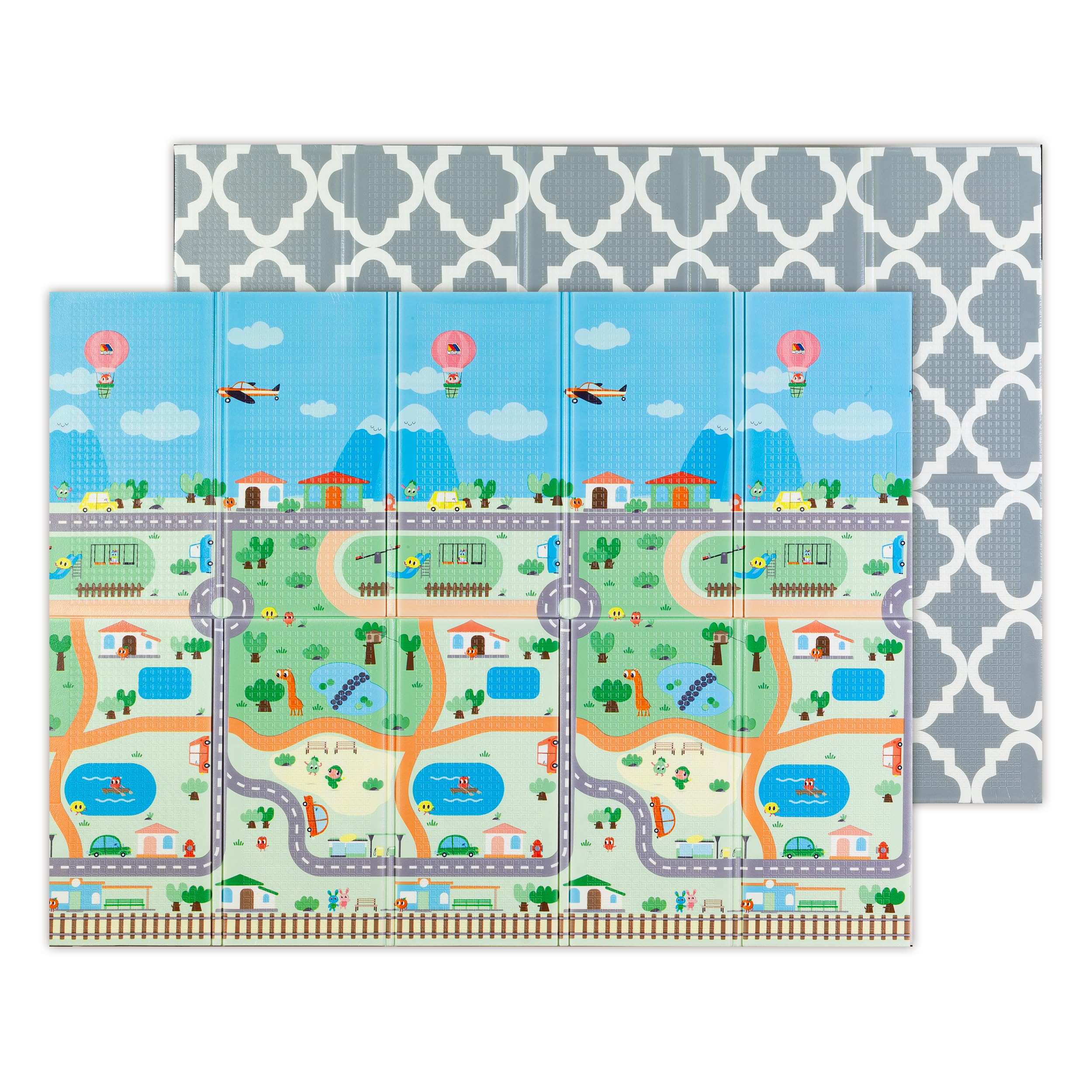 Molto | Alfombra De Juego Reversible Xxl 150X200 Cm – DiseñO Gusy Luz Y Estampado Infantil – Alfombra Bebé Antideslizante, Plegable Y Acolchada – Desde 0 Meses-image