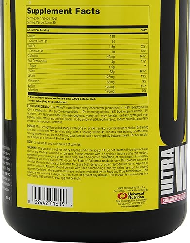 Miniatura 7 de Universal Nutrition Ultra Whey Pro, plátano de fresa, 2 libras