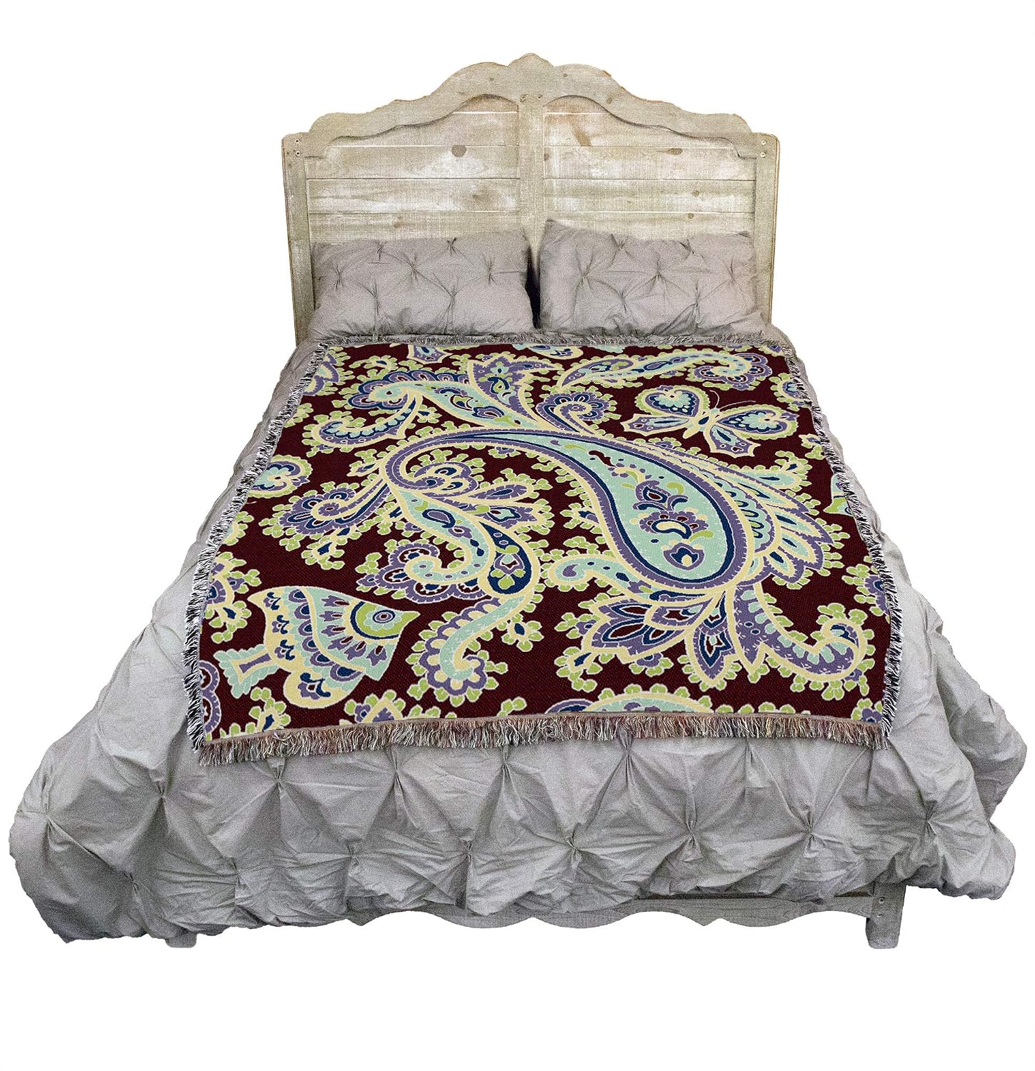 Pure Country Weavers Paisley Pink Blanket Tapestry Throw 72x54