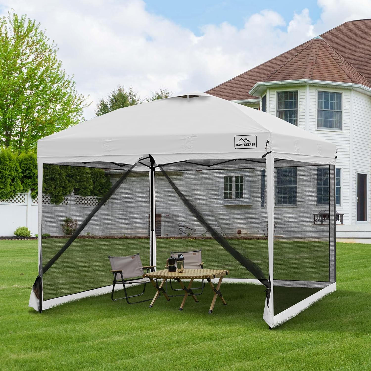 KAMPKEEPER 10x10 Pop Up Canopy with Mosquito Netting