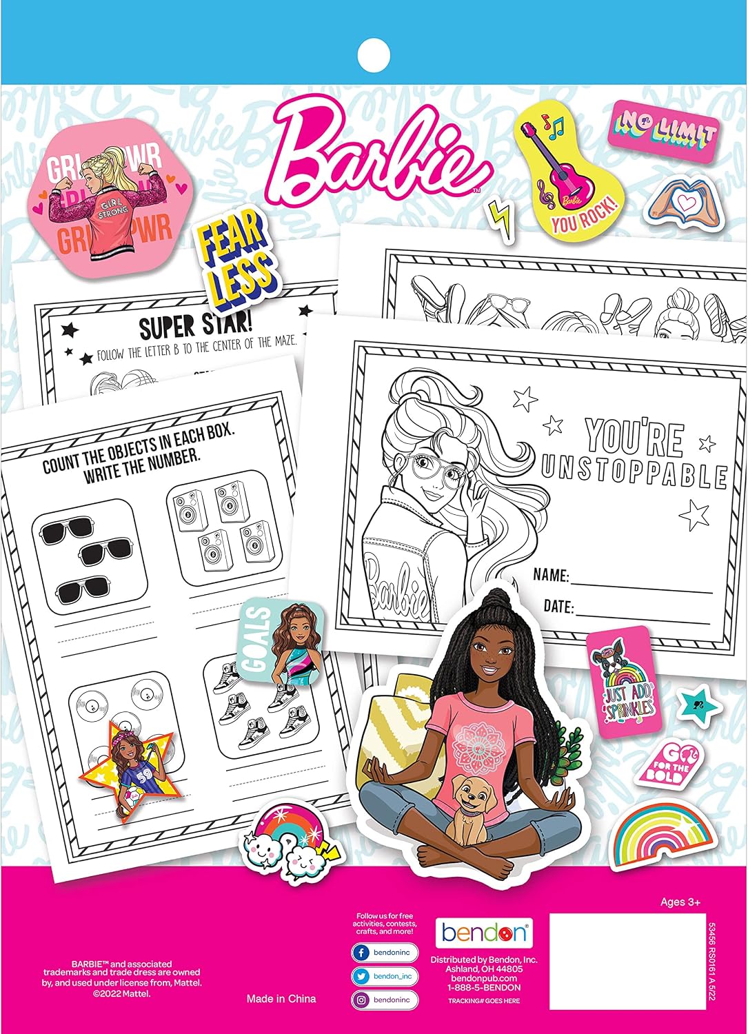 Barbie Reward Sticker Pad, Over 500 Stickers, Includes Reaward Certificates; Mattel 53456