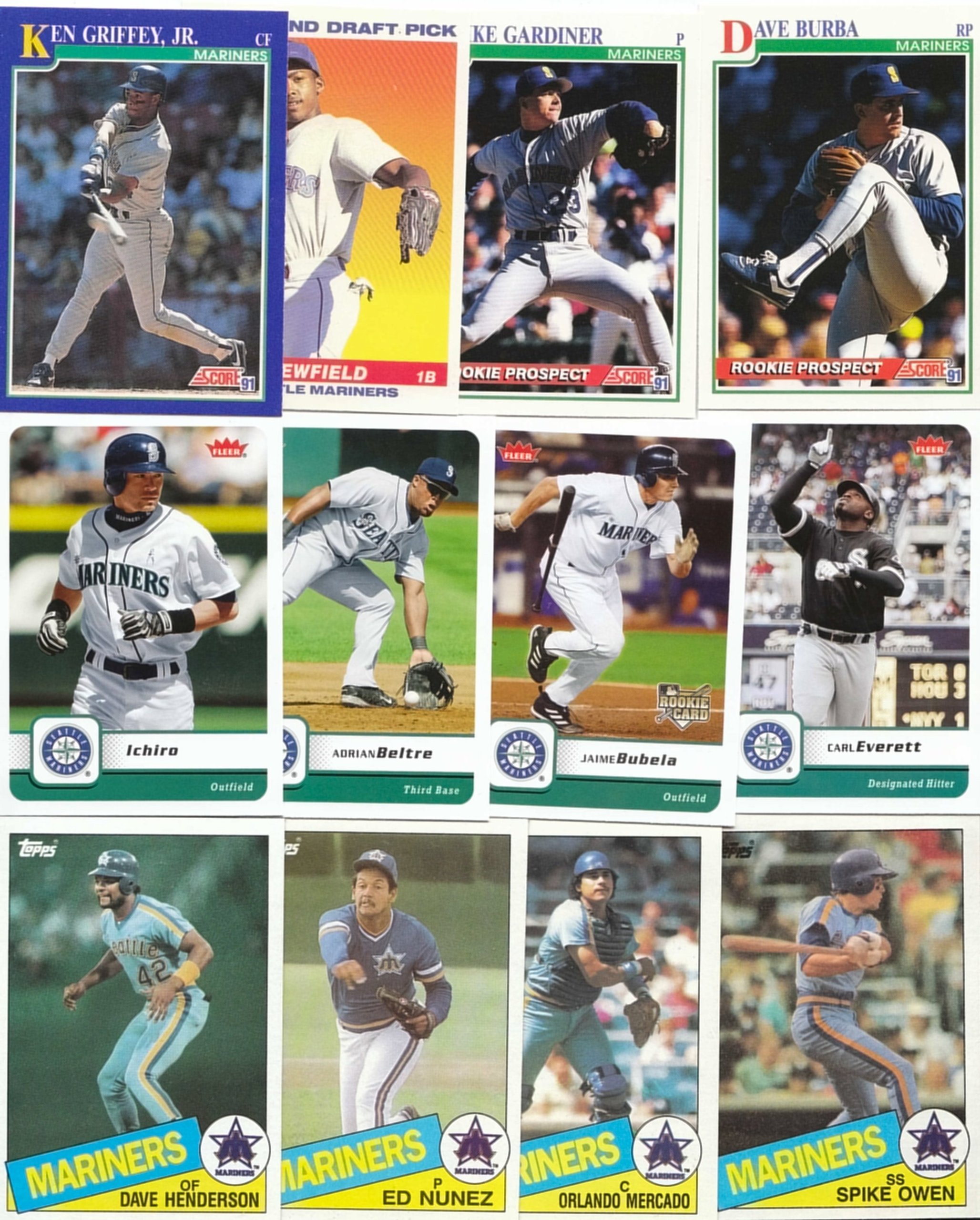 Seattle Mariners / 1000 Mariners Baseball Cards - All Different