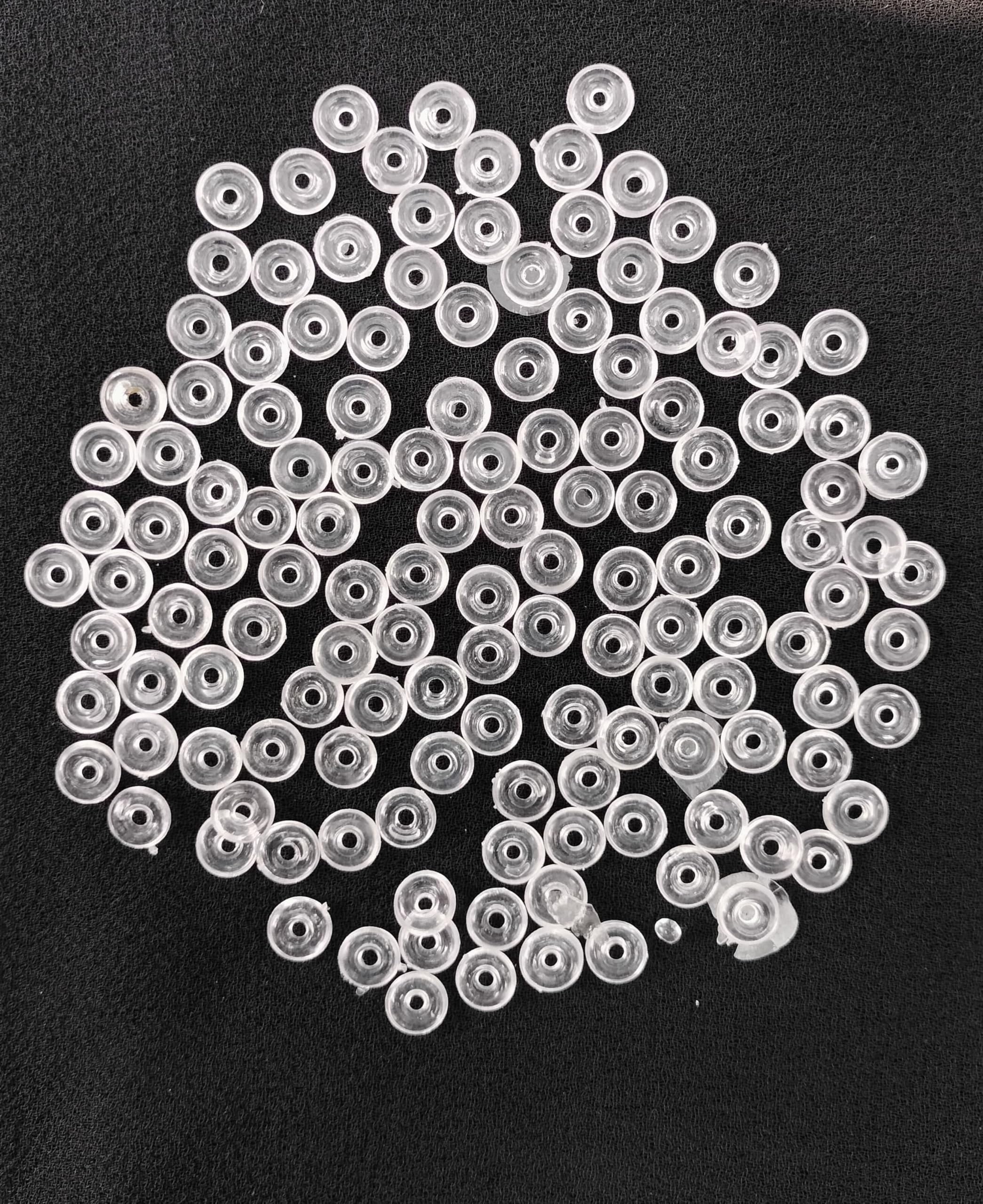 Ear Buttons Support for Earrings, White Plastic, Small Size, Pack of 100 Pieces - Image 2 thumbnail