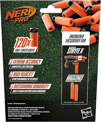 Miniatura 3 de NERF Pro AccuStrike - Dardos de media longitud, 120 dardos para Nerf Pro Stryfe X Dart Blaster y cargadores de dardos AccuStrike de media longitud,