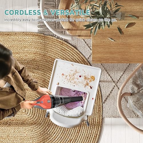 Miniatura 7 de Aspiradora de mano, potente succión, portátil, ligera, de mano, inalámbrica, con batería recargable de 25-30 minutos de largo tiempo de