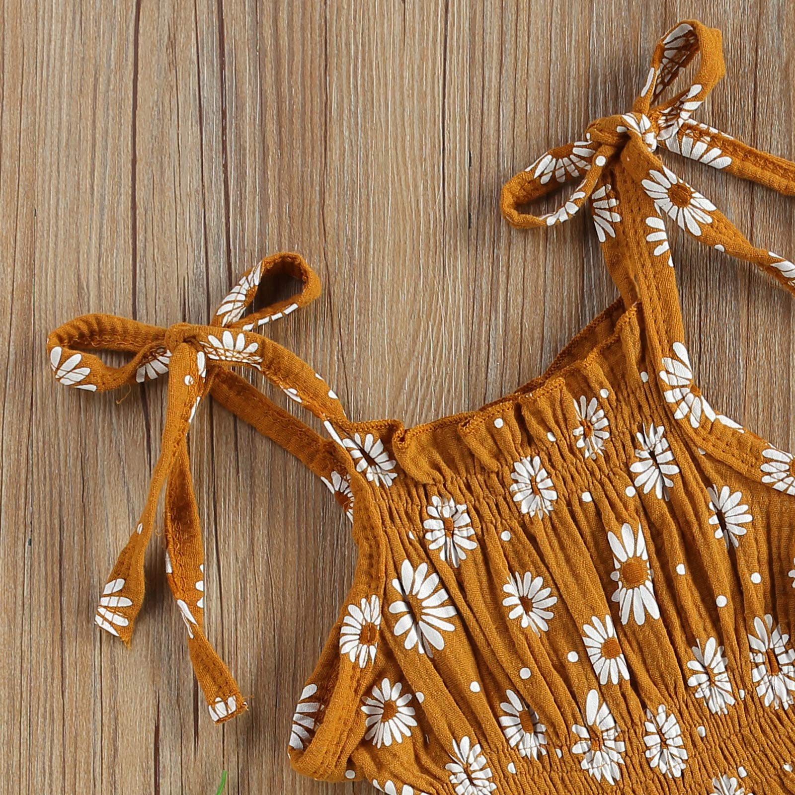 Sasaerucure Summer One Piece Outfit Infant Baby Girl Romper Halter Jumpsuit Sleeveless Daisy Floral Bodysuit Clothes Overalls